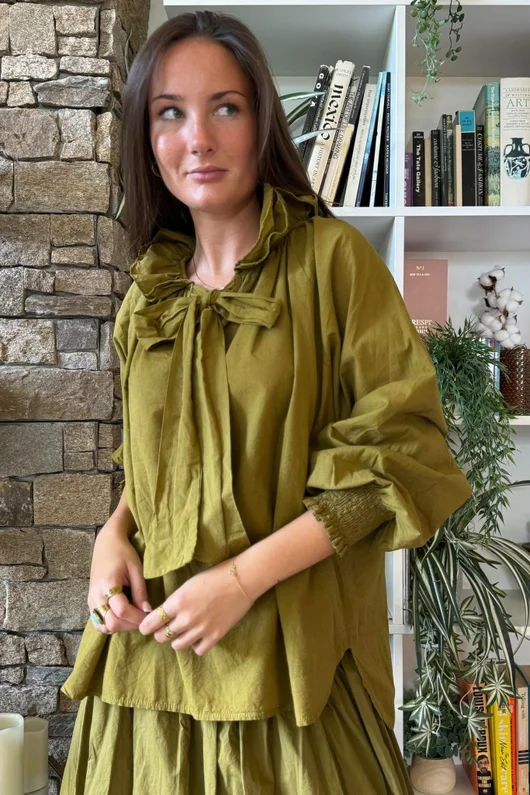 Larc Poet Blouse Mucky Olive 